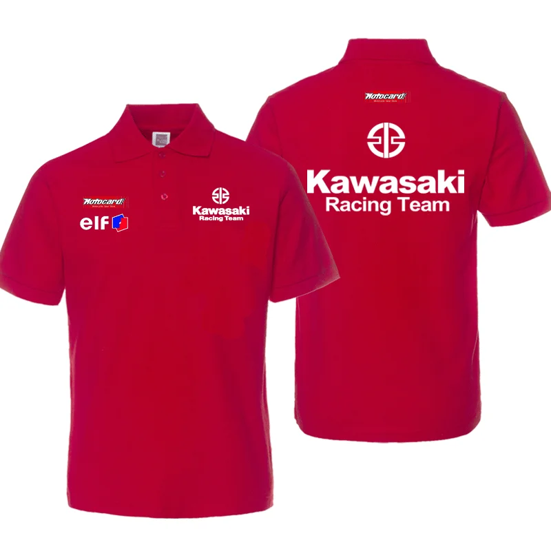 New summer all-match Kawasakis motorcycle short-sleeved polo shirt for men and women racing fans T-shirt cycling half-sleeved