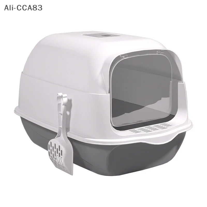 كبير PP صندوق نفايات القط مغلق بالكامل التحكم في الرائحة مرحاض القطط سهلة التنظيف مقلاة نفايات مكافحة تتبع مستلزمات الحيوانات الأليفة #4