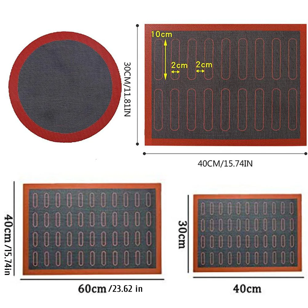 Silicone 40x60cm Non Stick Oven Liner Mat,Microperforated Fiberglass Silicone Baking Mat For Toasting Baking Bread Pastry