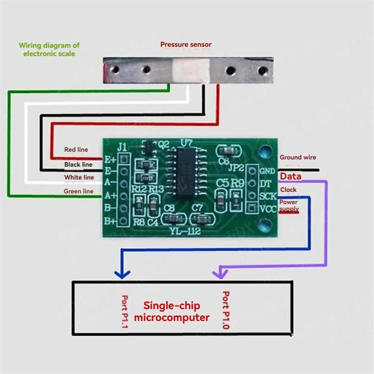 HX711 Load Cell AD Weight Pressure Sensor Module with Display Weighing Instrument for Electronic Scale DIY Projects