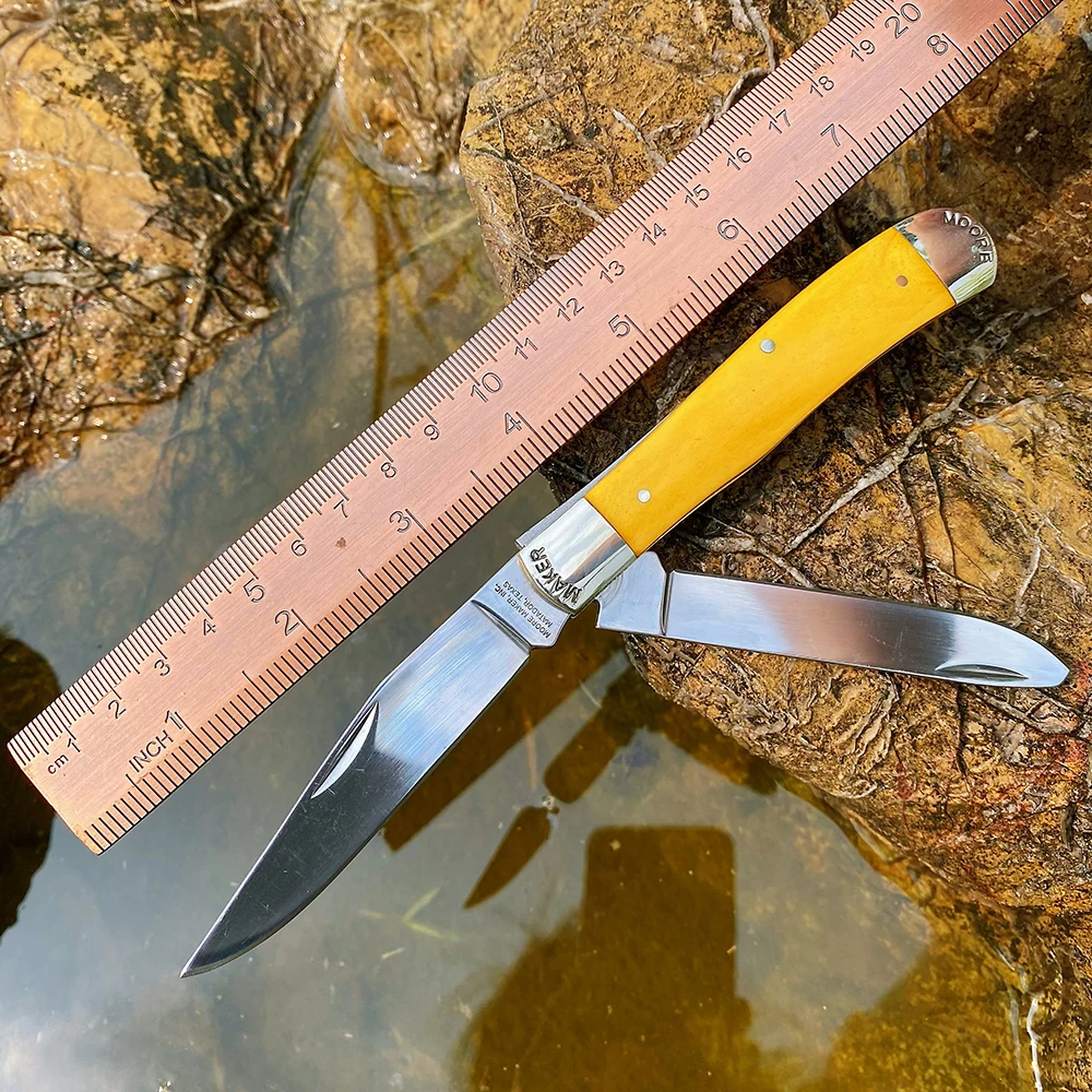 Watchman Knife Trapper Bone Slip Joint 1095 Carbon Steel Multi Blade Folding Pocket Messer Classic Traditional Tree Hohe Qualität