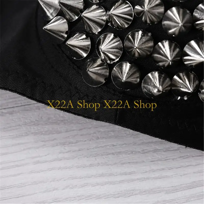 Unique Modern Bralette Women's Bra Feature Punk Rivet Detail And Studded Trim