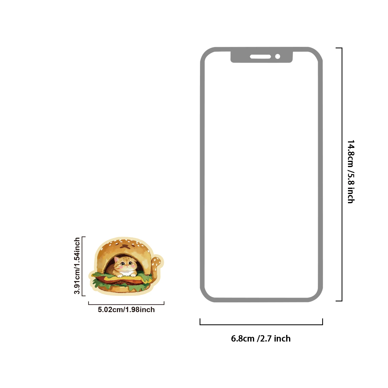 Etori Life Mischievous Caramel Cute Cartoon Orange Cat Food Costume Fun Daily Decoration Transparent Material for Laptops, Phone Stickers, Photo Albums, Luggage, Office Decoration Accessories, Handmade Scrapbooking Supplies, Room Decoration, Birthday Gifts, DIY Artwork, Card Making, Baking Seals, Party Stickers, Children's Stickers, Stickers That Are Not Easily Wetted