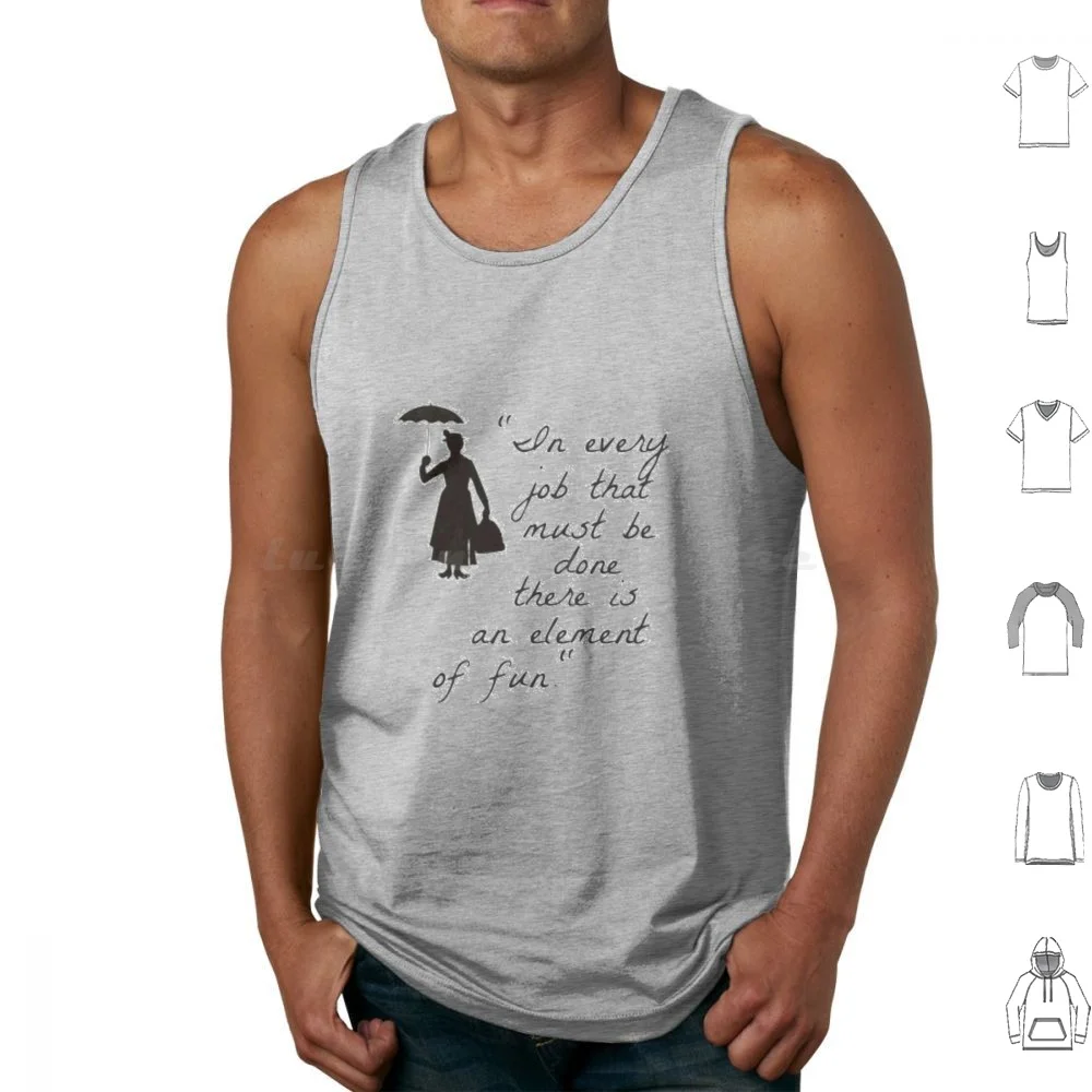 Practicall Perfect 4 Camisetas sin mangas de algodón estampado Poppins Mary Wdw World Walt