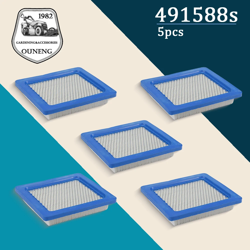 

Brand NEW 5 Pack 491588s Air Filter Compatible BRS 491588 20332 3364 Premium Lawn Mower Air Cleaner
