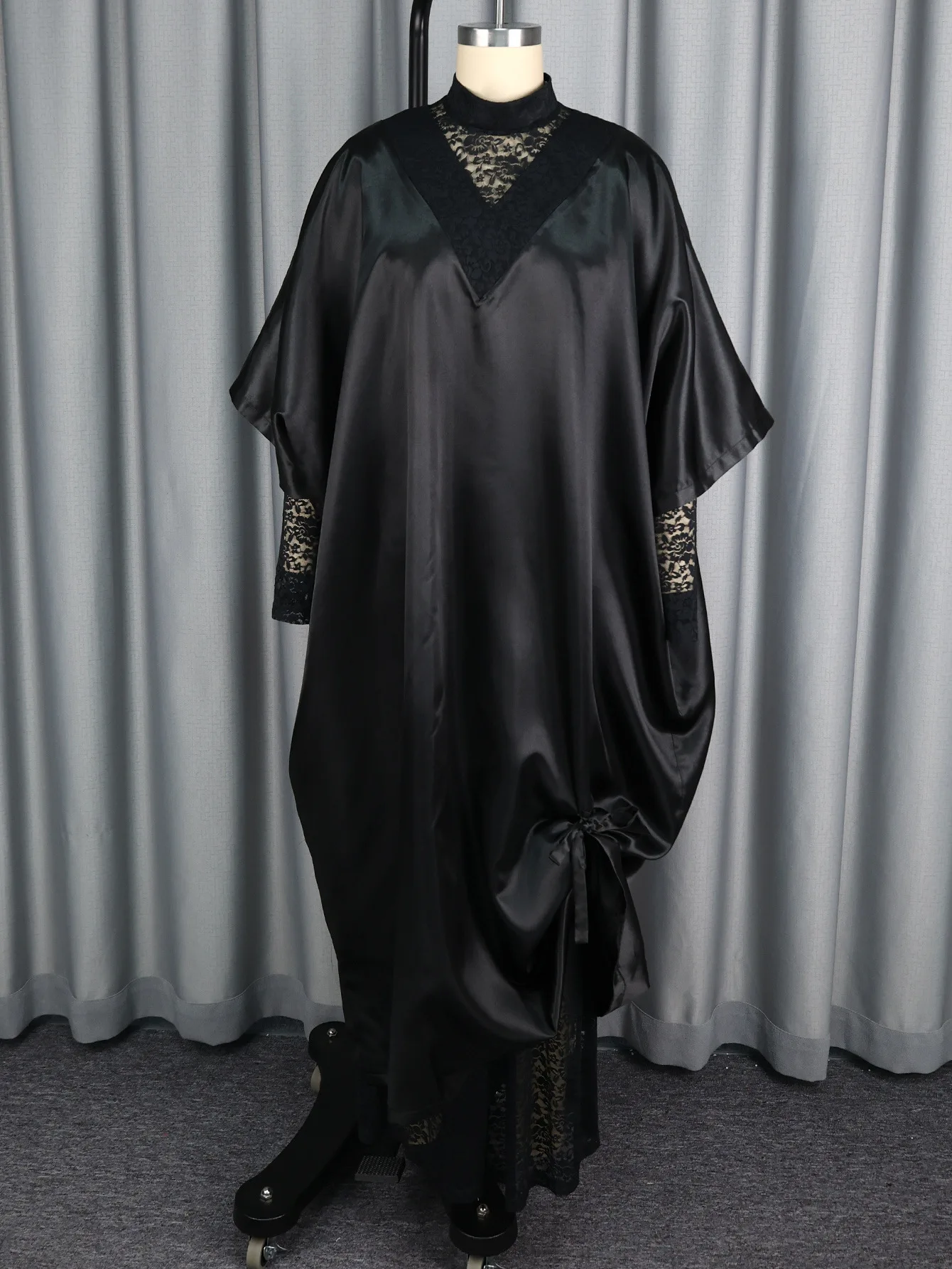 

African Dresses Elegant Shiny Bubu Dresses Women Two Pieces Set Lace Inside Dress Traditional Africa Clothing Long Loose Dashiki