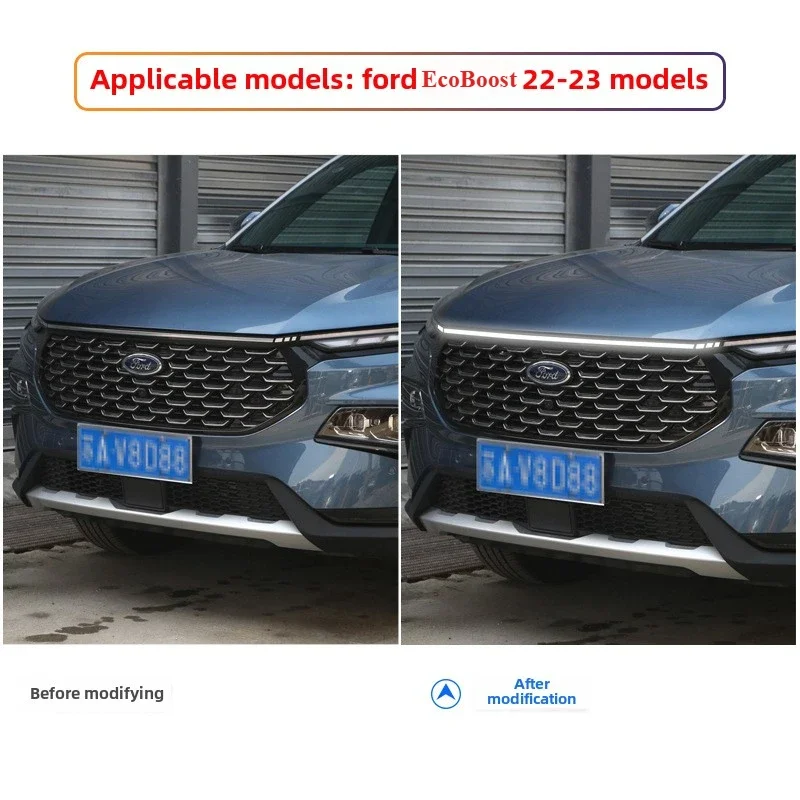 Front and Middle Mesh Through Light Ford Territory Modified LED Decoration Suitable for 22-23 Ford Territory