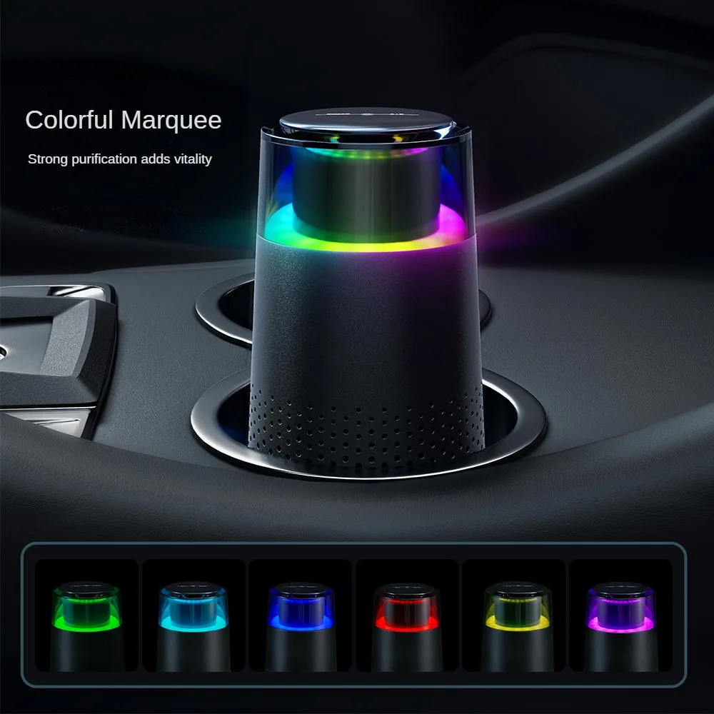 Portable Air Purifier Devices With Usb Colorful Night Light Touch Screen Multi-Layer Filter Odor Removal Negative Ions Generator