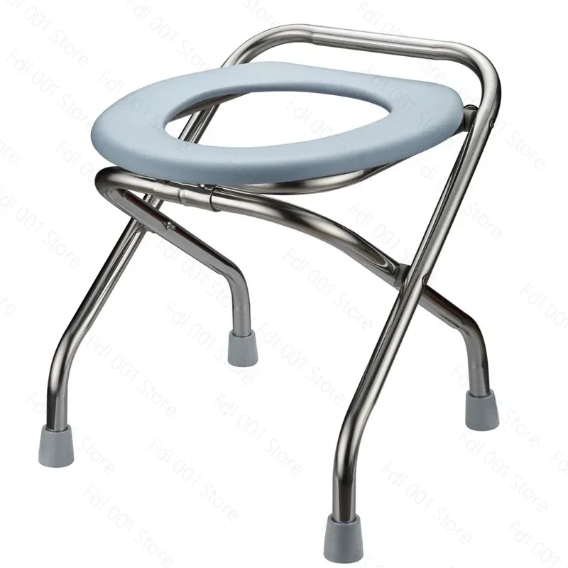 Foldable Stainless Steel Camping Portable To Chair Padded Seat Emergency Outdoor Travel Toilet for Hiking Camping Use
