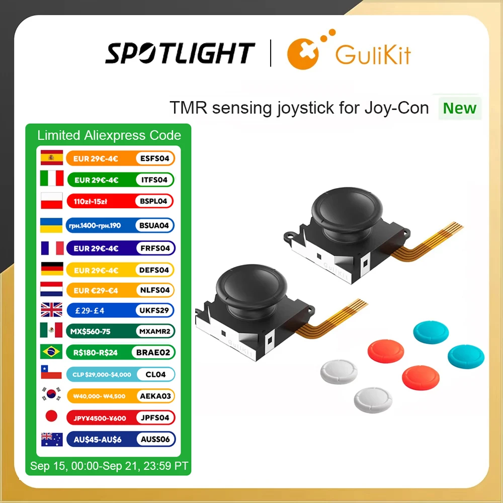 

GuliKit TMR Sensing Joystick for JoyCon Replacement No Drifting Electromagnetic Hall Stick for Nintendo Swicth/OLED/Lite Repair