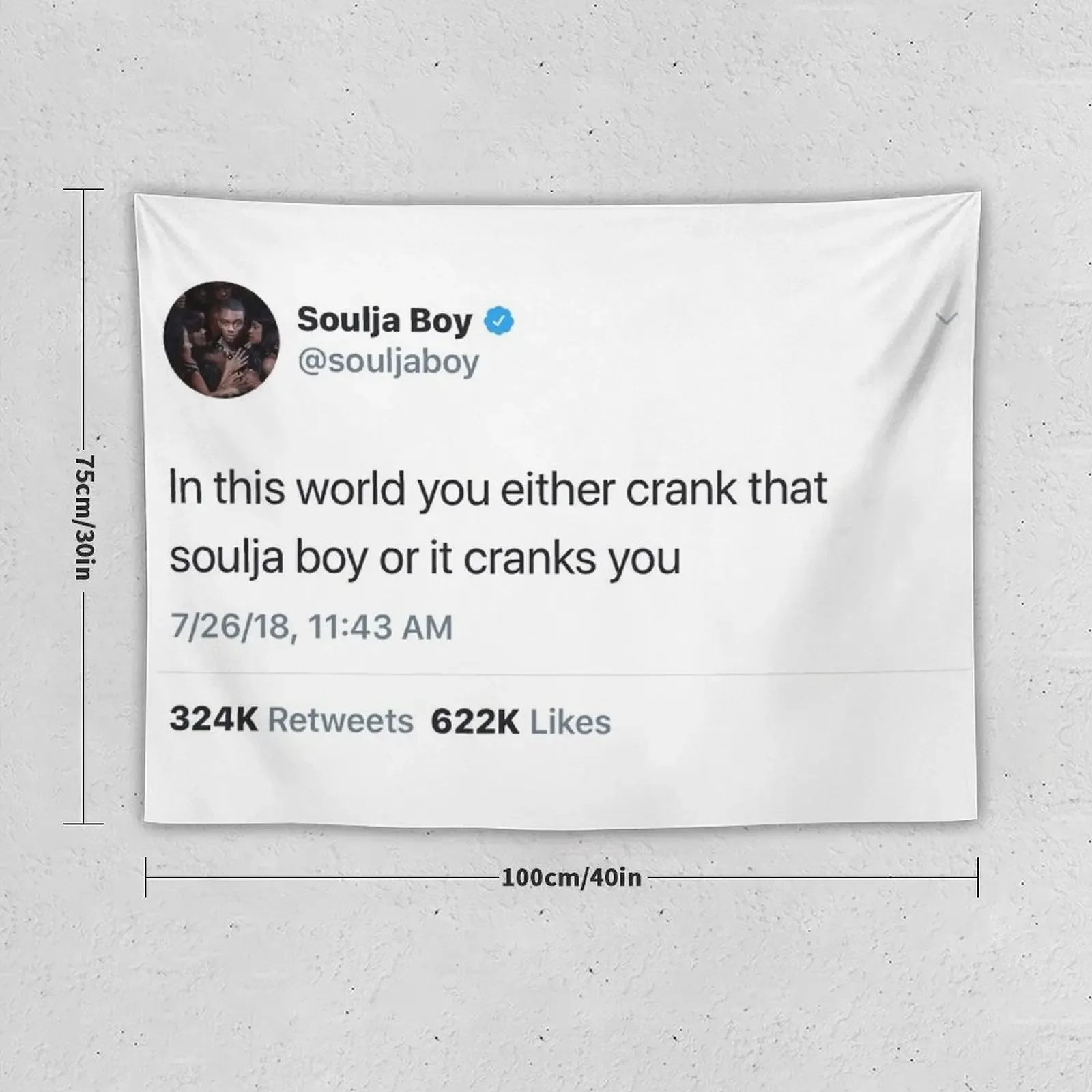 Soulja Boy Tweet Tapestry Decoration Aesthetic Decorative Wall Wall Deco Tapestry