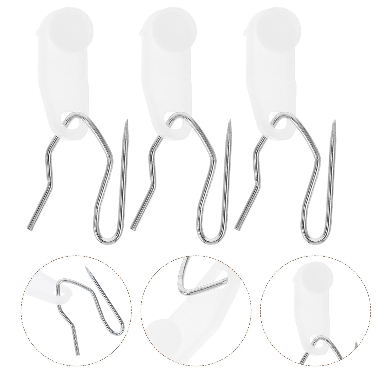 80 مجموعات الستار السنانير البلاستيك قوي لمط الستائر دبابيس الحمام غرفة خلع الملابس دش اكسسوارات الستائر السنانير #1