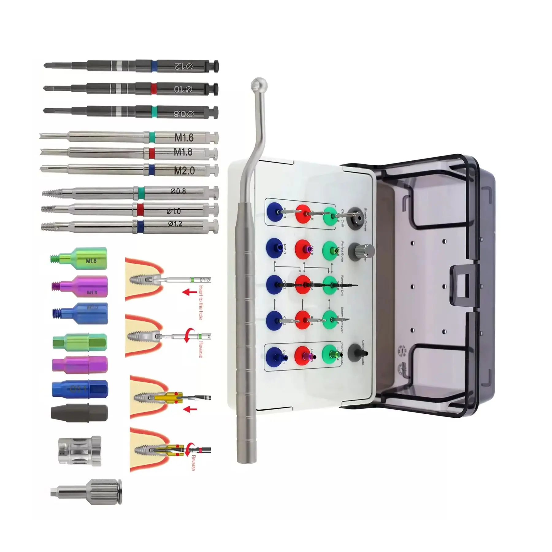 Implant Broken Screw Removal Kit Neobiotech SR Repair Tool Claw Reverse Drill