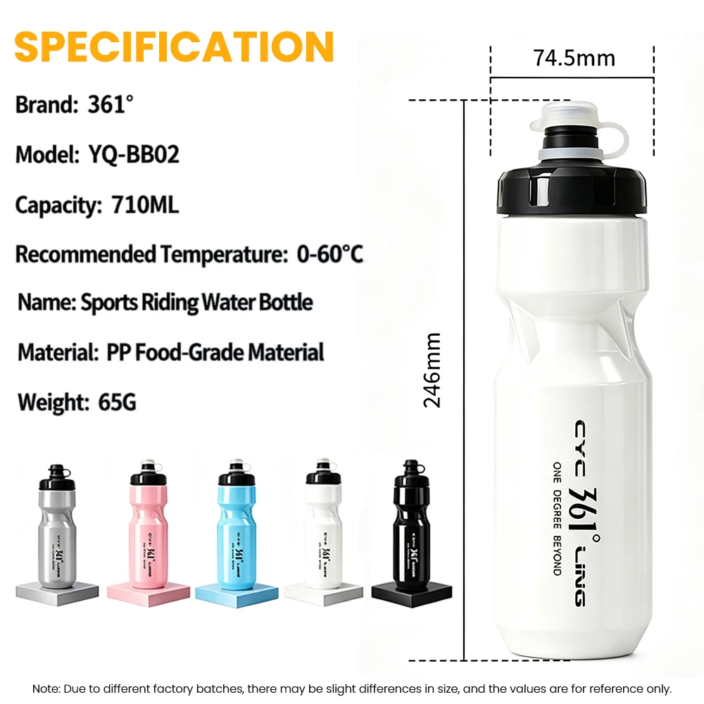 361 Degrees Bike Water Bottle 710ml Large Capacity Cycling Drink Bottle Squeeze Leakproof Bicycle Kettle Waterbottle Accessories