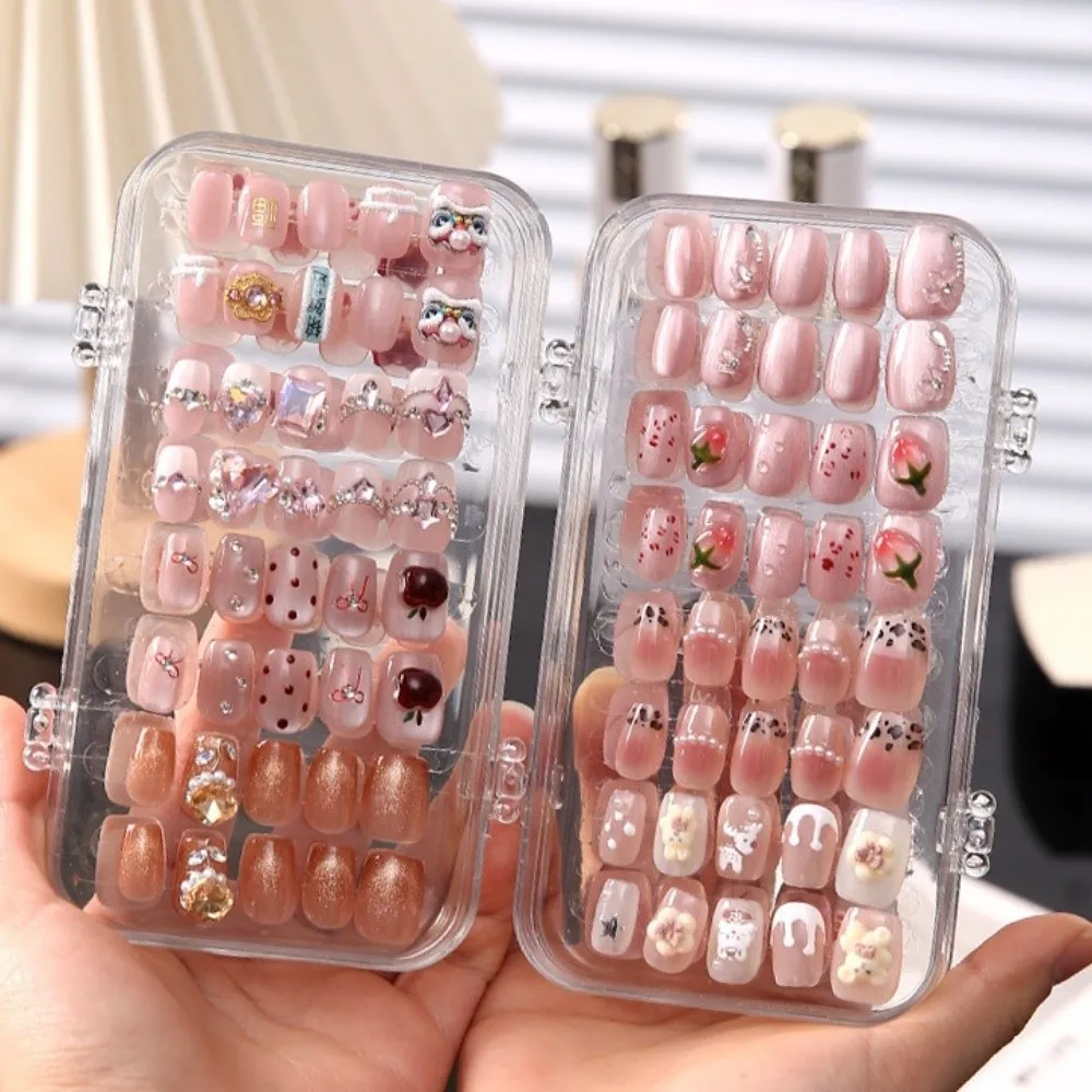 

Transparent 3 Folds Nails Storage Box 3 Layer Space Saving Artificial Nail Display Organizer Professional Foldable