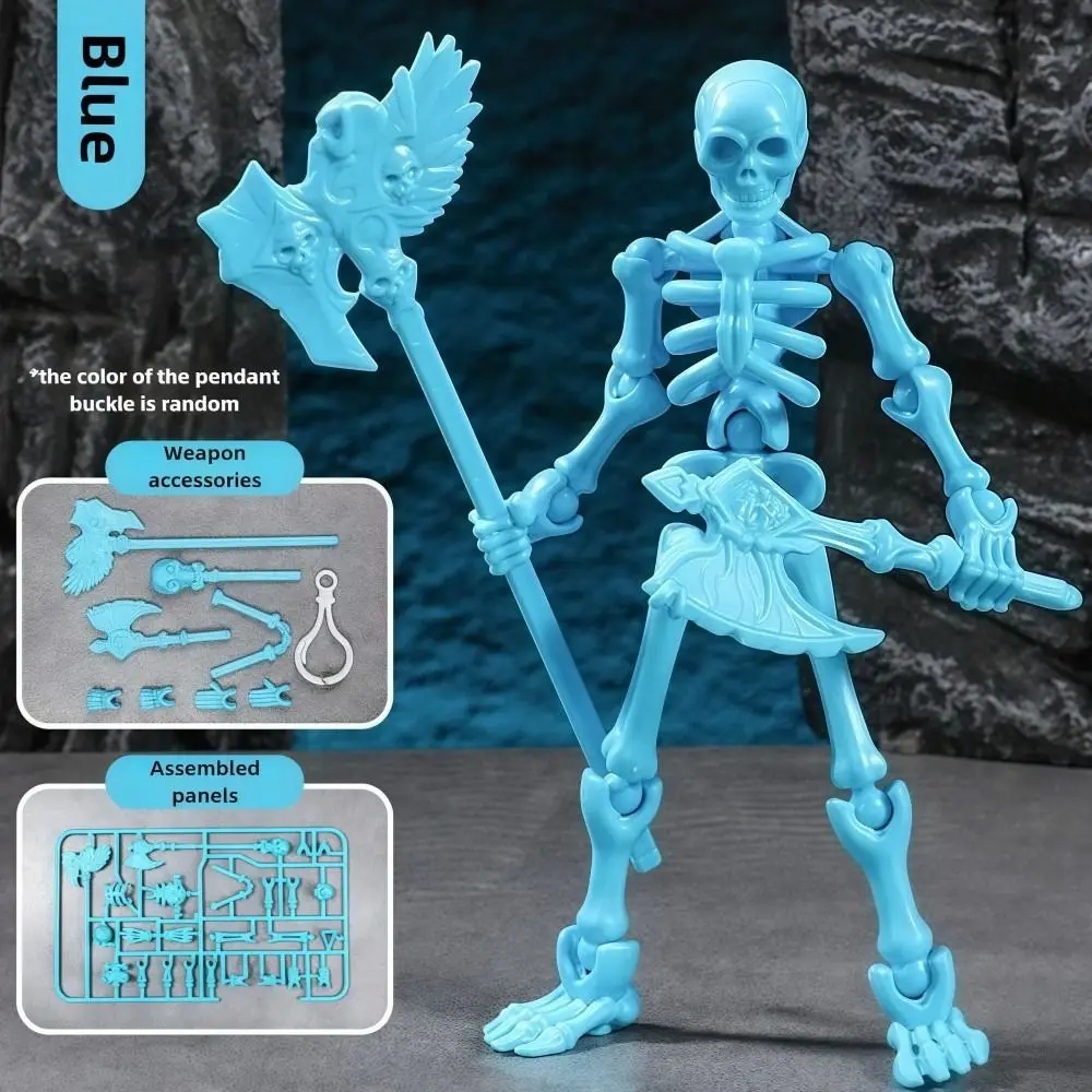 ثلاثي الأبعاد الهيكل العظمي عمل الشكل متعدد المفصلي يمكن المنقولة نموذج جمجمة يمكن ارتداؤها متعدد الألوان الهيكل العظمي الجمعية اللعب #4