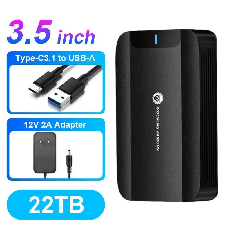 16TB 20TB External Hard Drive USB 3.0 Type-C HDD, Large Capacity Metal Case Desktop HDD for PC Laptop Android TV Phone Tablet Da