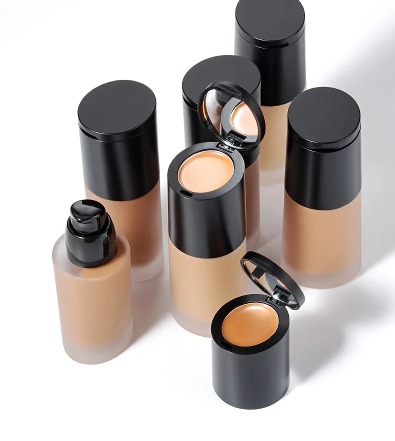 2ใน130Ml Liquid Foundation Soft Matte คอนซีลเลอร์ Primer Base Professional Face คอนซีลเลอร์ครีม Make Up Corrector โลโก้ที่กำหนดเอง