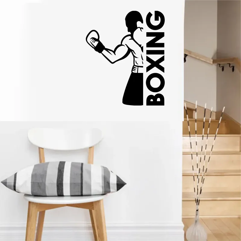 

Fashion Custom Boxing Wall Stickers Wallpaper Removable Vinyl Decals For Fitness Room Gym Livingroom Decoration Murals #441