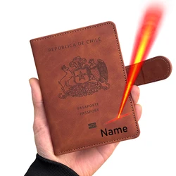 Customized Chile Passport Cover with Names Chile Women Men Protector Pu Leather Passport Case Travel Accessories