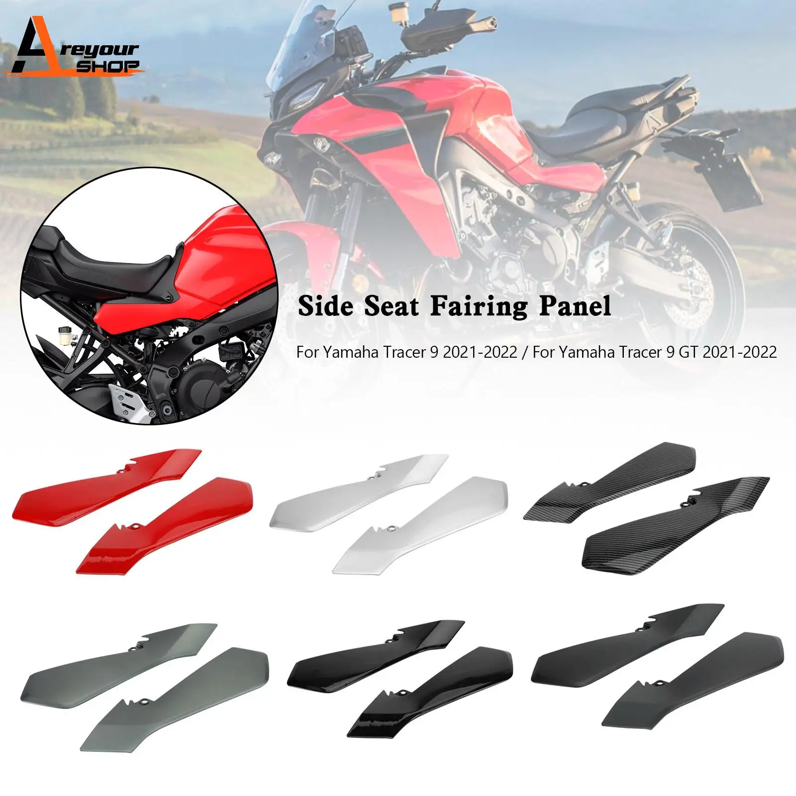 Areyourshop Rear Tail Side Seat Fairing Panel Cowl for Yamaha Tracer 9 GT 2021-2022