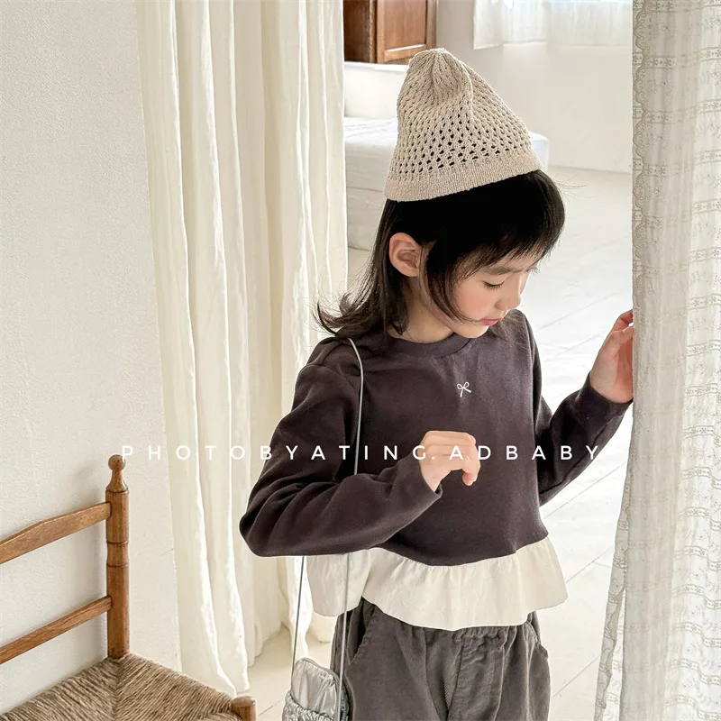 

2025 New Spring Autumn Fashion Children Girl Clothes Cotton Long Sleeves T-shirt 1-6y Boys Casual Pullover Shirt Kids Top Shirts