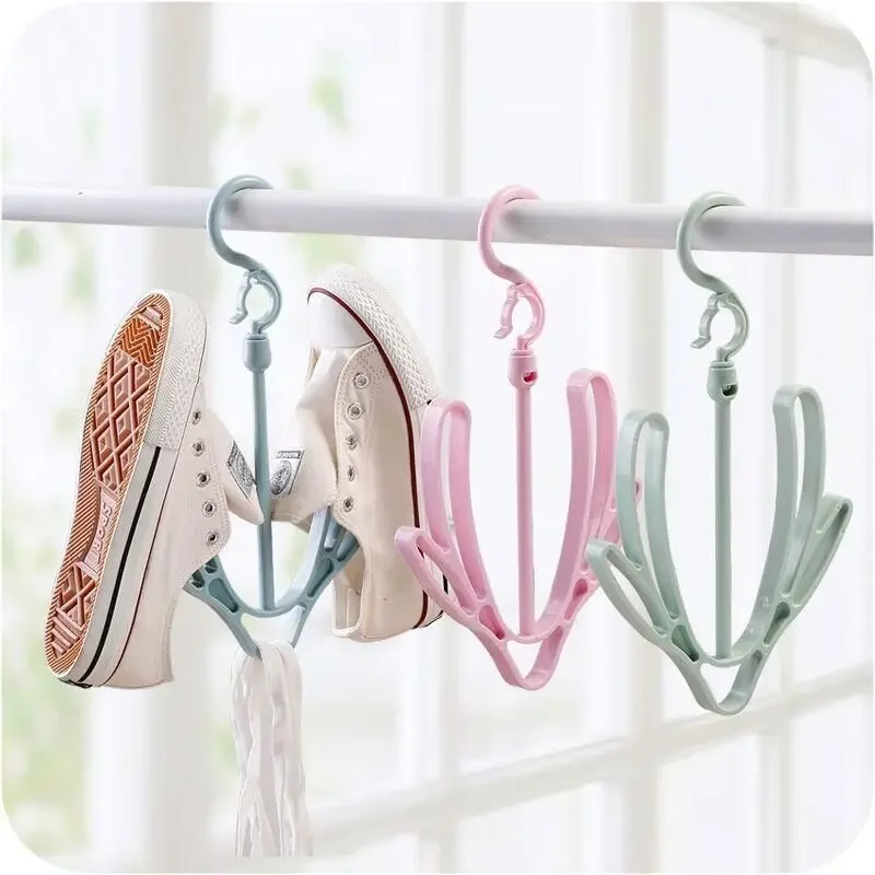 Plastic Shoes Dryer Hanger Multifunctional Drying Shoe Rack with Hangers Creative Double Hook Outdoor Windproof Hook Storage