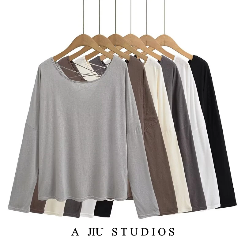 

Футболка Cross Ba Long Sve, женская летняя тонкая проницаемая солнцезащитная накидка для джазовых танцев, уличный топ, свободный крой, круглая...