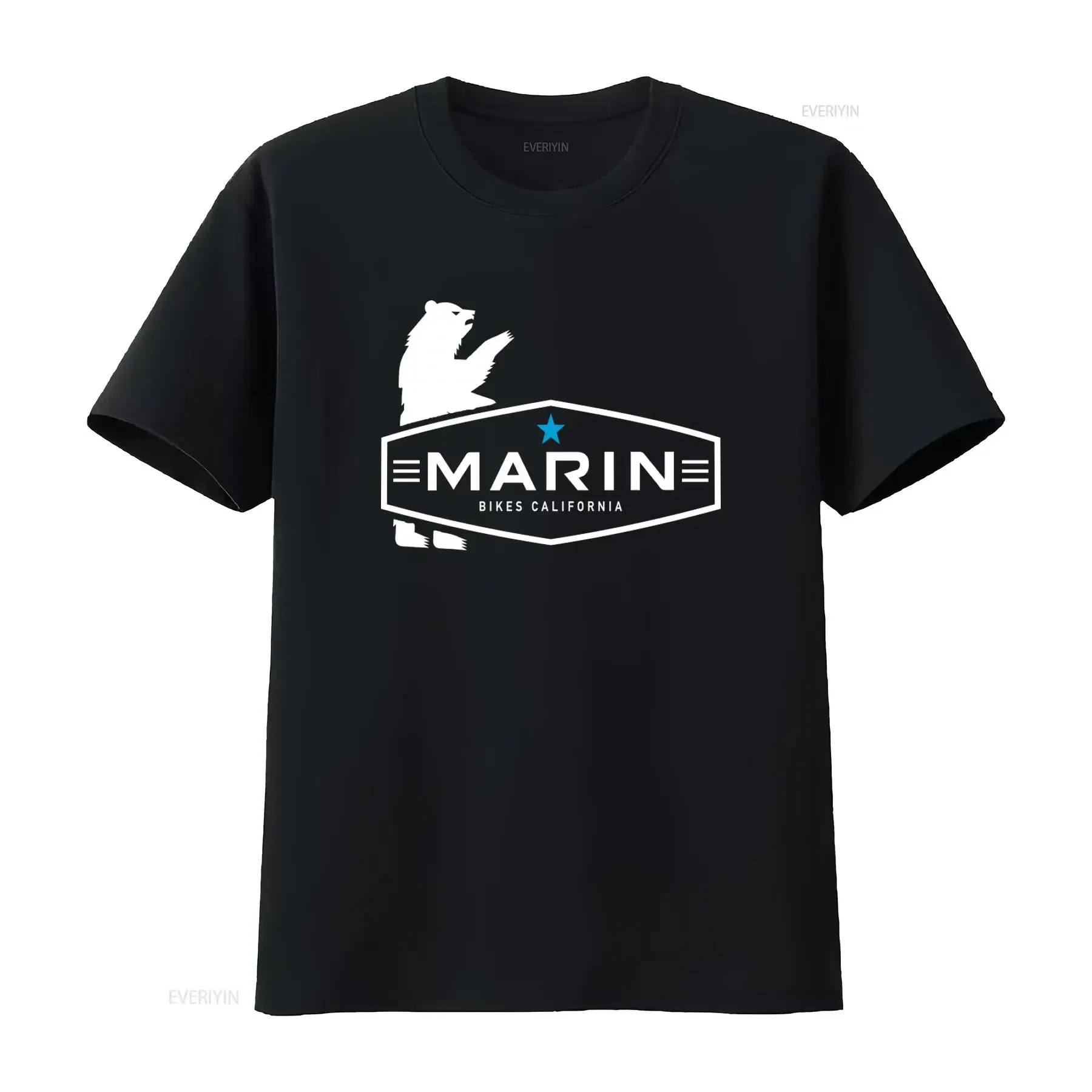 Marin Bikes California T-Shirt, Cool Retro Washed Elastic Comfortable Stylish Breathable Graphic Designer Clothing