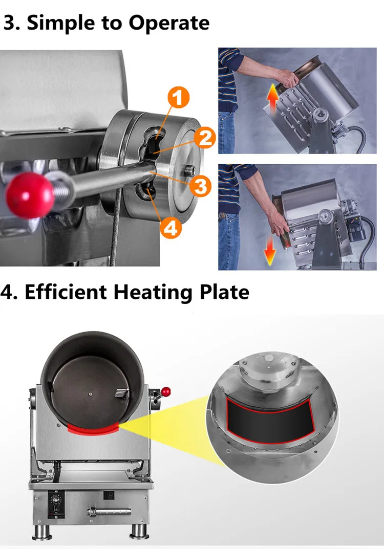 آلة الأرز المقلي 6L 12L مطعم المطبخ الكهربائية التلقائي آلة القلي آلة الطبخ روبوت الأرز المقلي الدورية