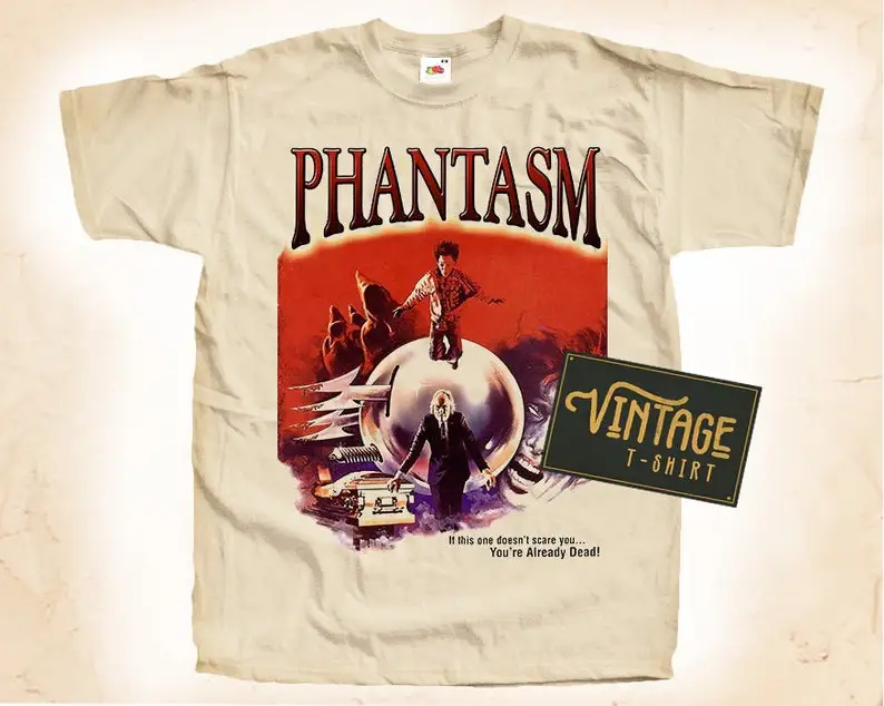 Phantasm V1 T shirt Tee Natural Vintage Cotton Movie Poster Beige All Sizes