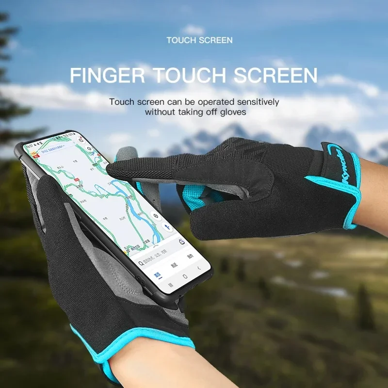 Outdoor MTB Cycling Offroad Gloves Full Finger Touchscreen Breathable Anti-sweat Shockproof Motorcycle Gloves Hiking Climbing