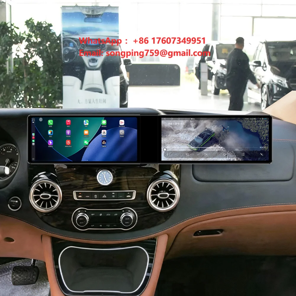 ZWNAV Dual 12.3 Inch Android 13 Dashboard Multimedia Navigation Screen GPS Navigation for Mercedes Benz Vito 2019-2025 Upgrade