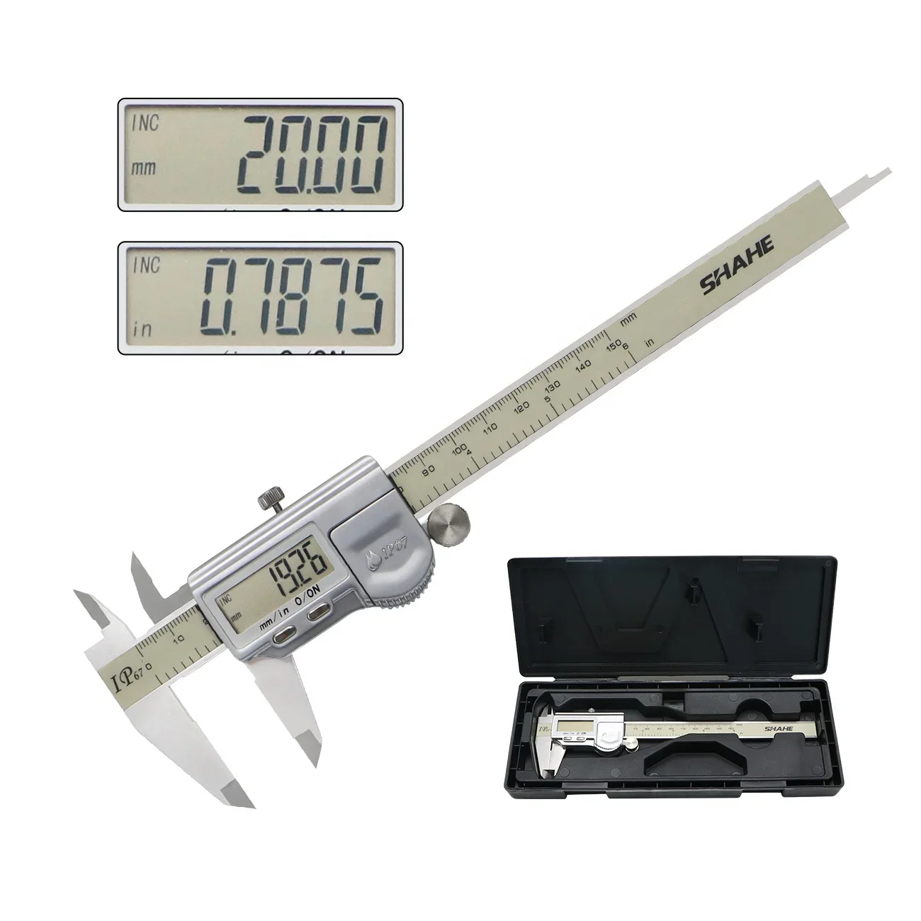 LCD display electronic IP67 0-300 mm Waterproof Digital caliper Stainless Steel Vernier Caliper with