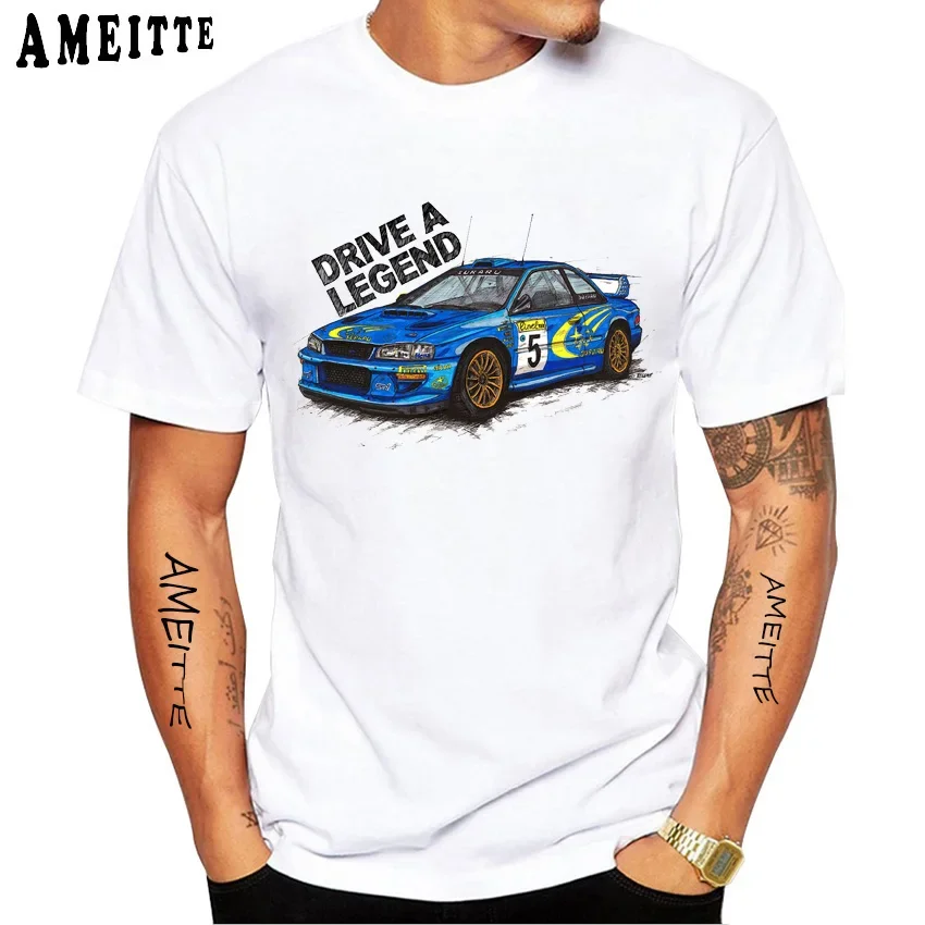 Impreza WRX Rally Legends T-Shirt New Summer Men's Short Sleeve Funny Car Design Sport White Casual Boy Tees