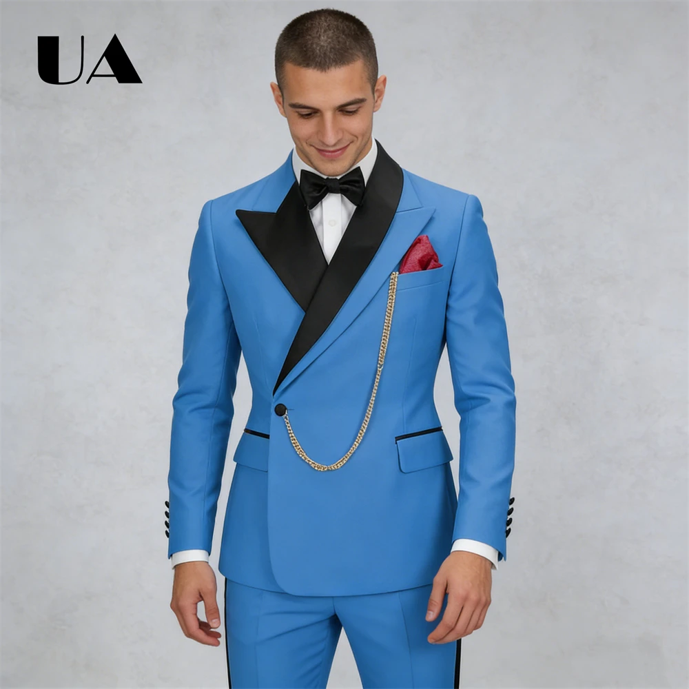 

Men's Tailored Suit, A 2-Piece Elegantce Together Suit Set, Jacket Pants Trendy Tuxedo, Prom Suit Attire 44-58 EU Size Avaliable