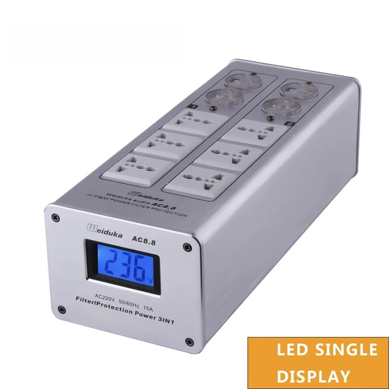 Weiduka AC8.8 3000W LED Display  US Audio Power Filter Purifier Conditioner Lightning Protection AC Power Socket