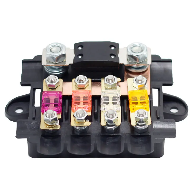 BX2054 Fuse Box 5 Way 1 in 4 Out Fuse Seat Box Modified RV Power Protection Power