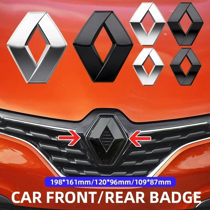 

ABS For Renault Megane 2 3 Clio Duster Captur Logan Koleos Auto Accessories Car Front Hood Emblem Sticker Rear Trunk Badge Decal