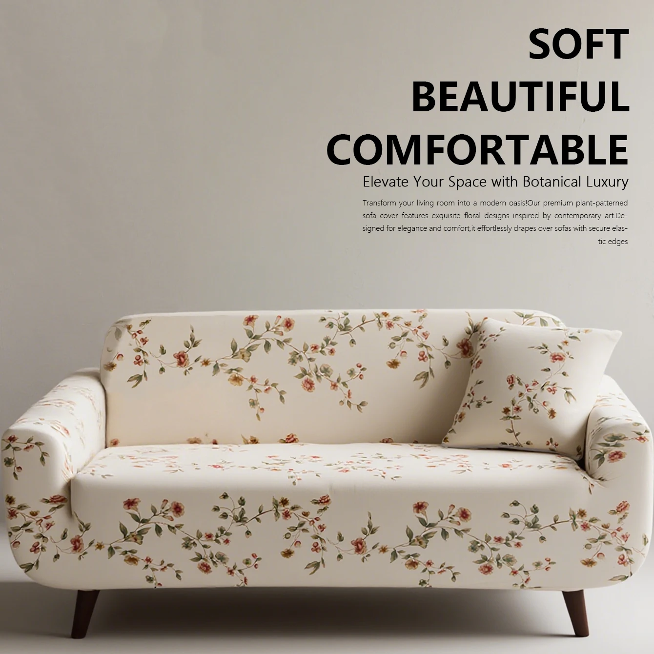 

Elastic sofa covers, sofa covers for the living room floor, chair protectors, 1/2/3/4 seats, plant-patterned sofa covers