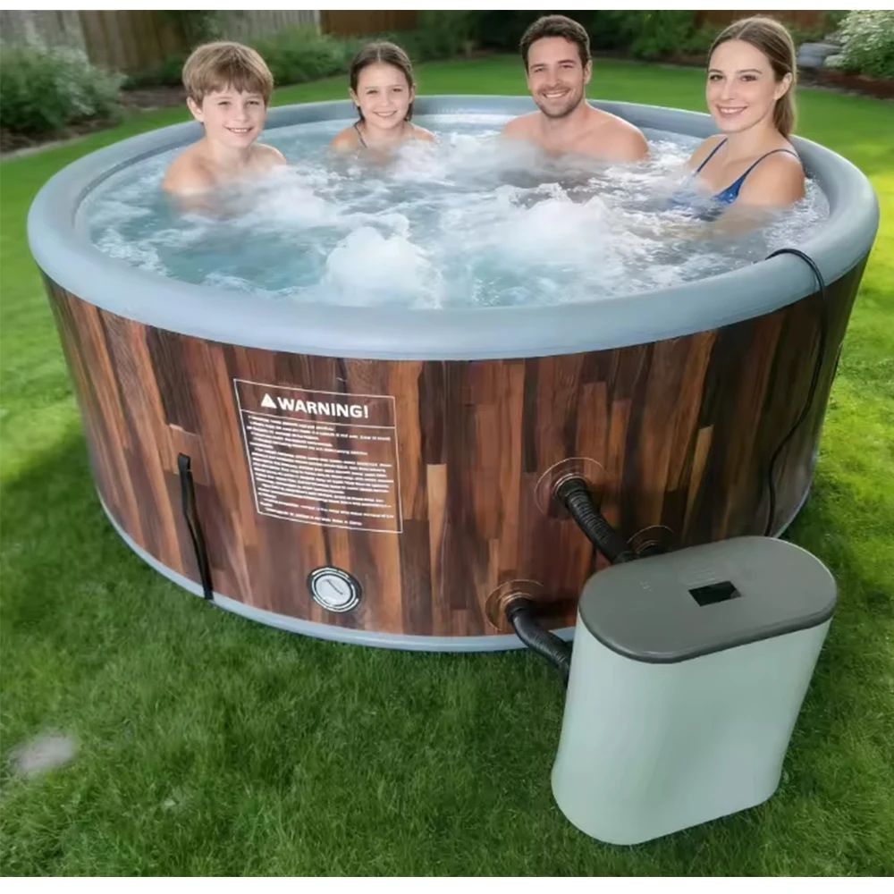 

Commerical 4-6 Person Outdoor Inflatable Hot Tub, Portable Whirlpool Spa with Air Bubbles, Family Spa Bath Tub for Garden Patio