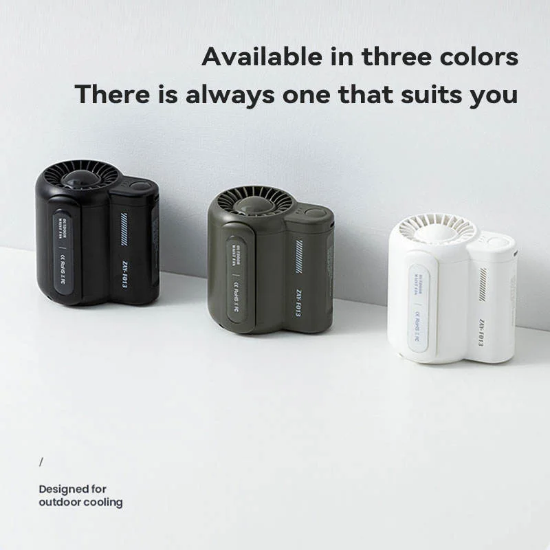 Creative waist-mounted fan with brushless motor, silent airflow cooling, compact outdoor personal air conditioner