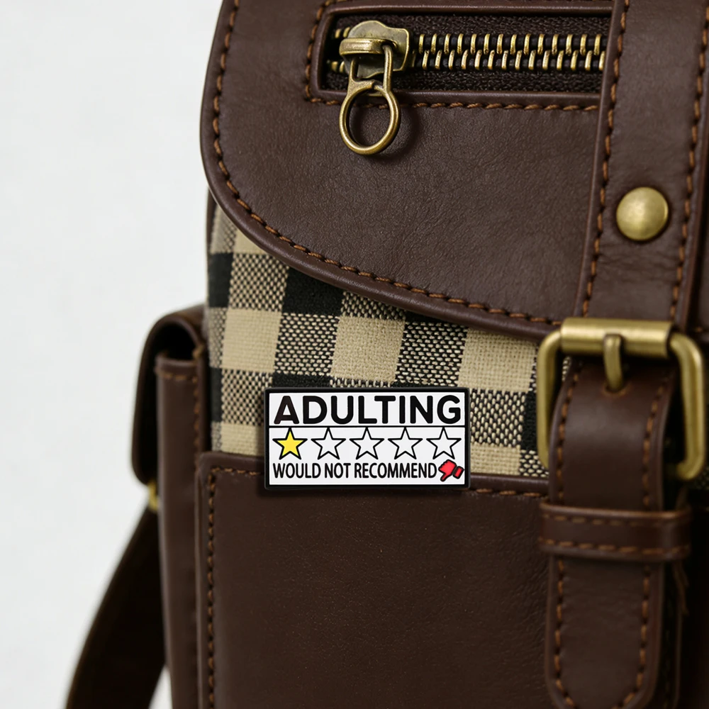 Adult Life Self Deprecating Brooch One Star Negative Review Not Recommended Badge Funny Text Enamel Pin Adult Clothe Decoration