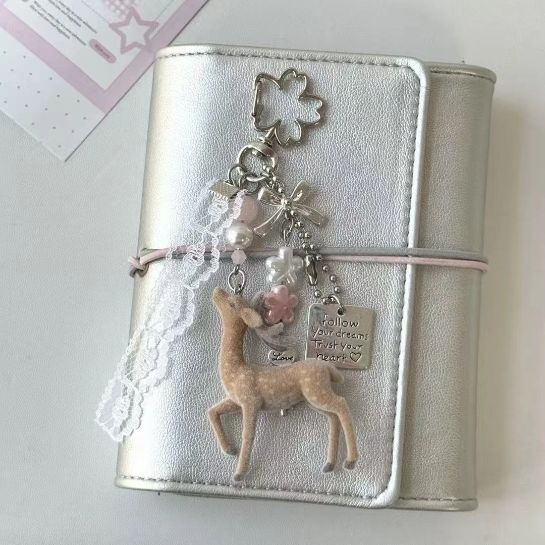 Party Favor Bag - Niedlicher Tragbarer Hirsch-Schlüsselanhänger, Koreanischer Stil, Perlen-Deko,
