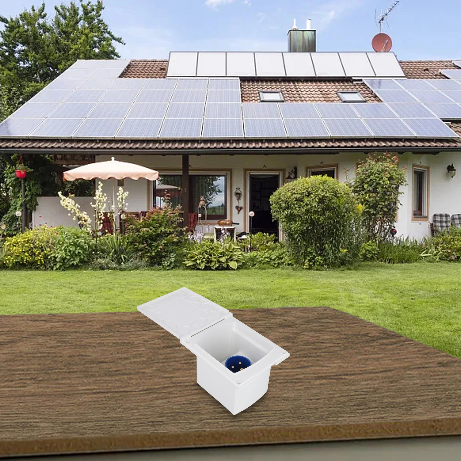 Power Interface Charge Socket Black CEE-Einspeisestecker Caravan Camping Einbaudose White Wohnmobil Alternative