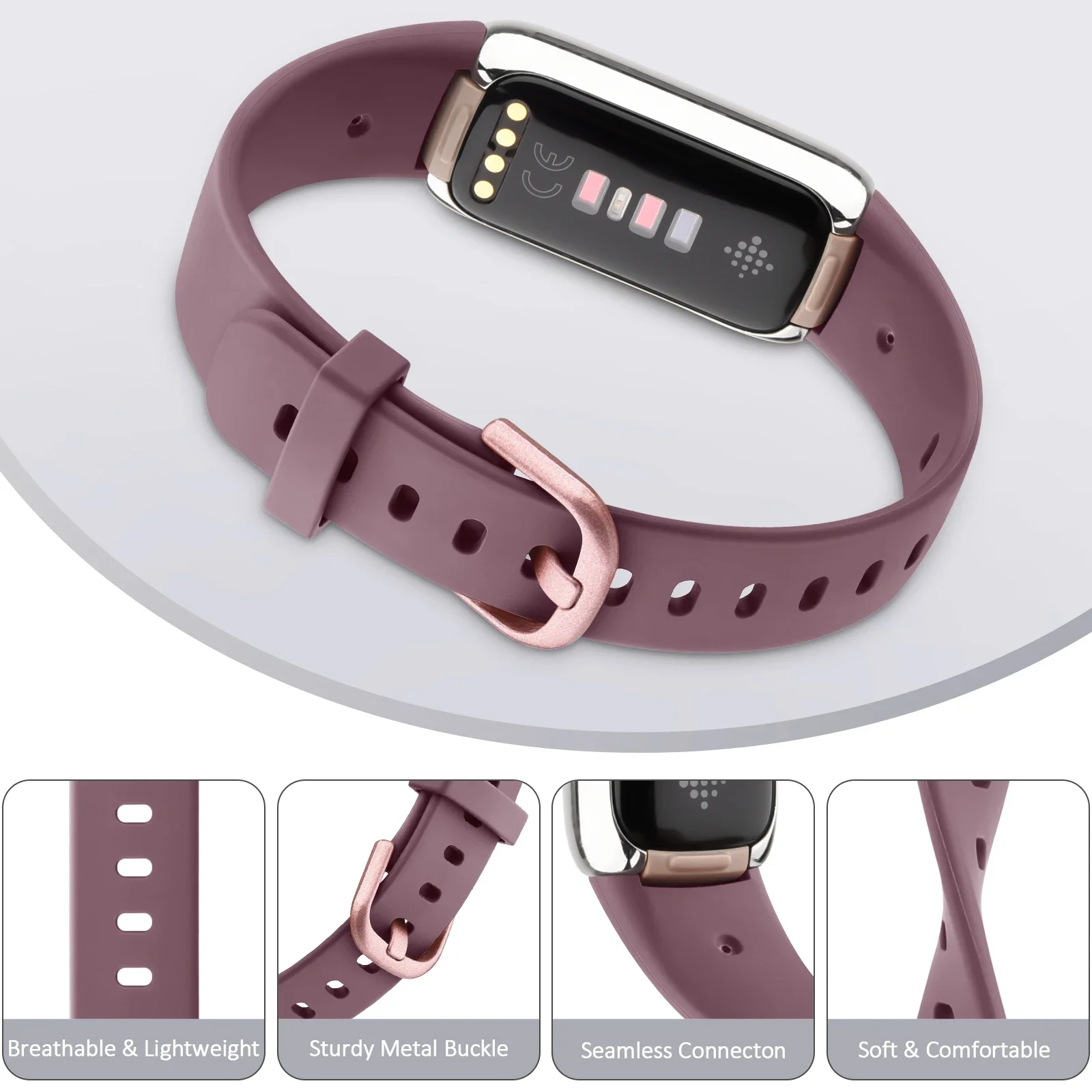 Fitbit Luxe 스트랩 용 실리콘 시계 밴드 Fitbit Luxe 스트랩 시계 밴드 교체 용 소프트 스포츠 스마트 시계 팔찌 팔찌