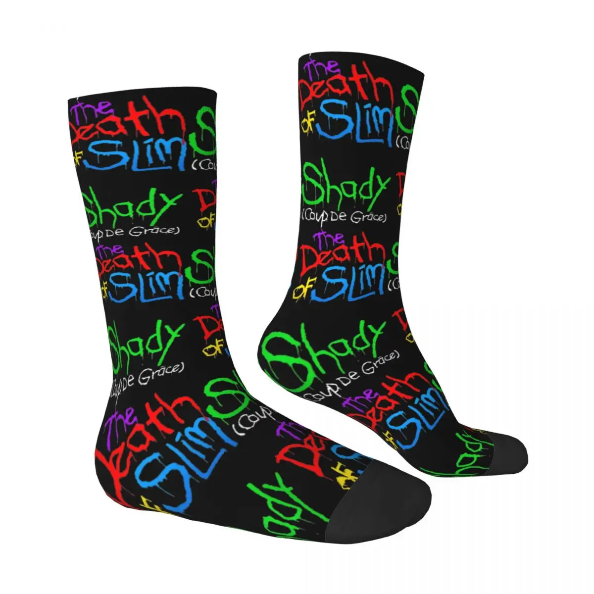 The Death Of Slim Shady Eminem Socks Vintage Stockings Unisex Men Quality Running Socks Spring Design Anti-Slip Socks