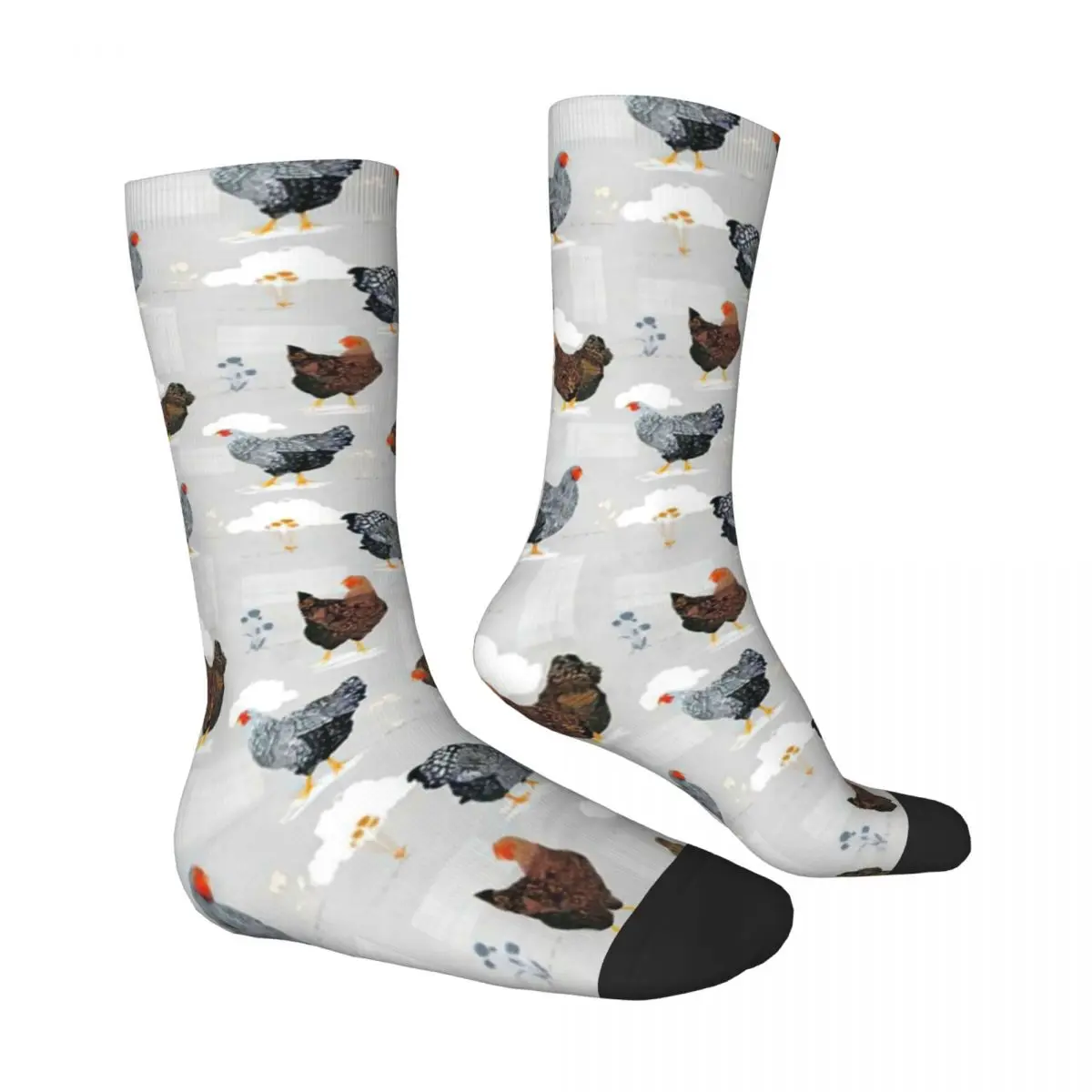 Chicken Art Stockings Cute Hen Print Pattern Kawaii Socks Winter Non Slip Socks Ladies Outdoor Warm Soft Socks