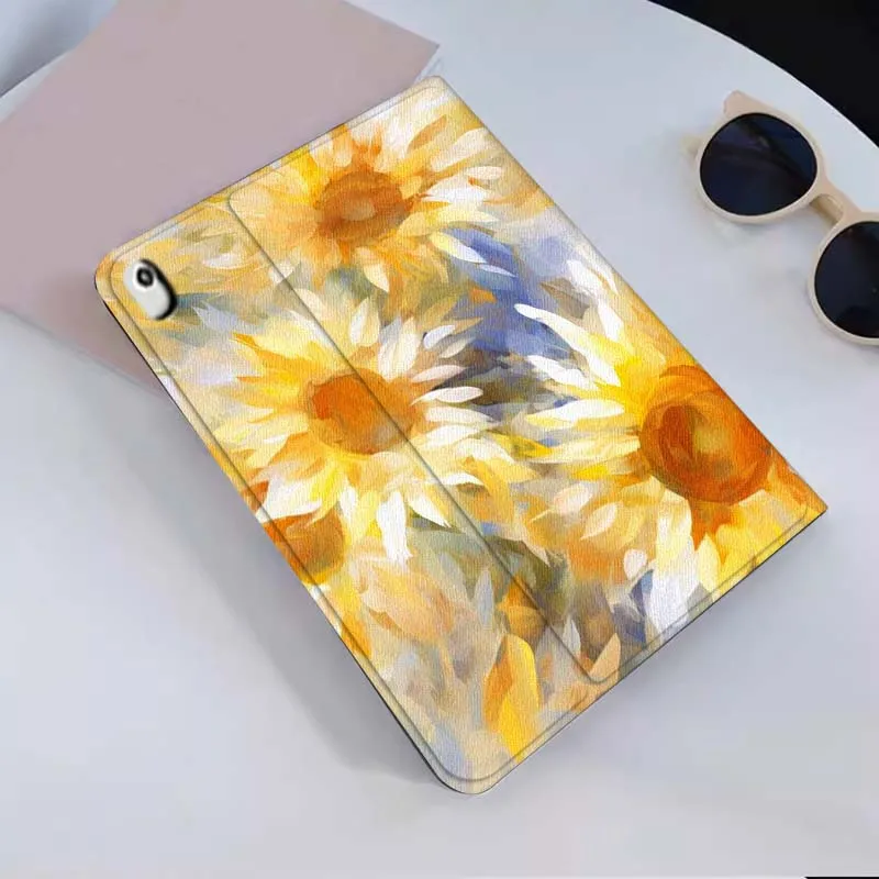 

Sunflower Illustration Pattern For iPad Air Mini 9.7 2 4 5 11 6th 7th gen 13 3 1 2 4 5 6 7 7.9 10.9 10.5 Inch Tablet Case