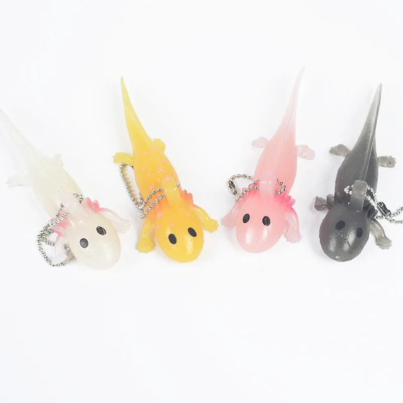 Novelty Salamander Kawaii Doll Fish Squeeze Catapult Fingertip Toy TPR Mini Kids Stress Relief Fun Keychain Pendant Craft Gifts